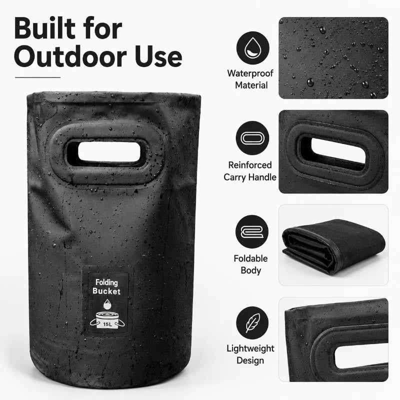 Collapsible Water Bucket 15L/20L | Camping & Outdoor Use Collapsible Water Bucket QXL