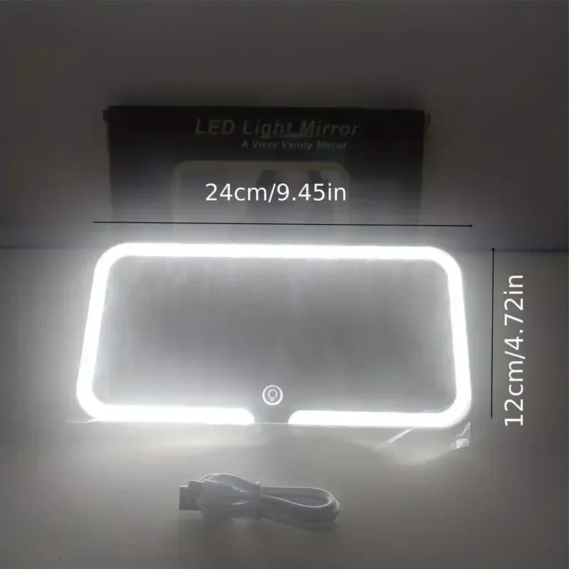 Car Sun Visor Vanity Mirror | 3 Light Modes, Rechargeable LED Car Vanity Mirror QXL