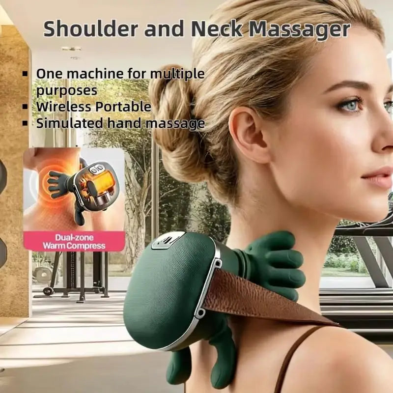 Electric Bionic Neck & Shoulder Massager | Red Light Heating Neck Shoulder Massager QXL