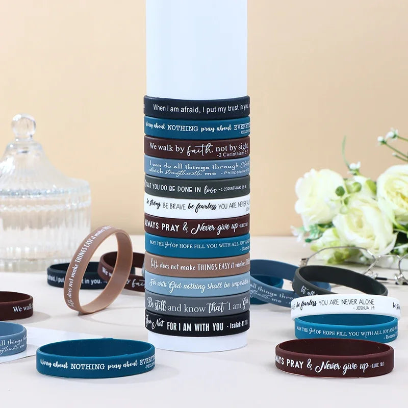 36-Pack Christian Silicone Wristbands | Bible Verse Bracelets Silicone Wristbands QXL