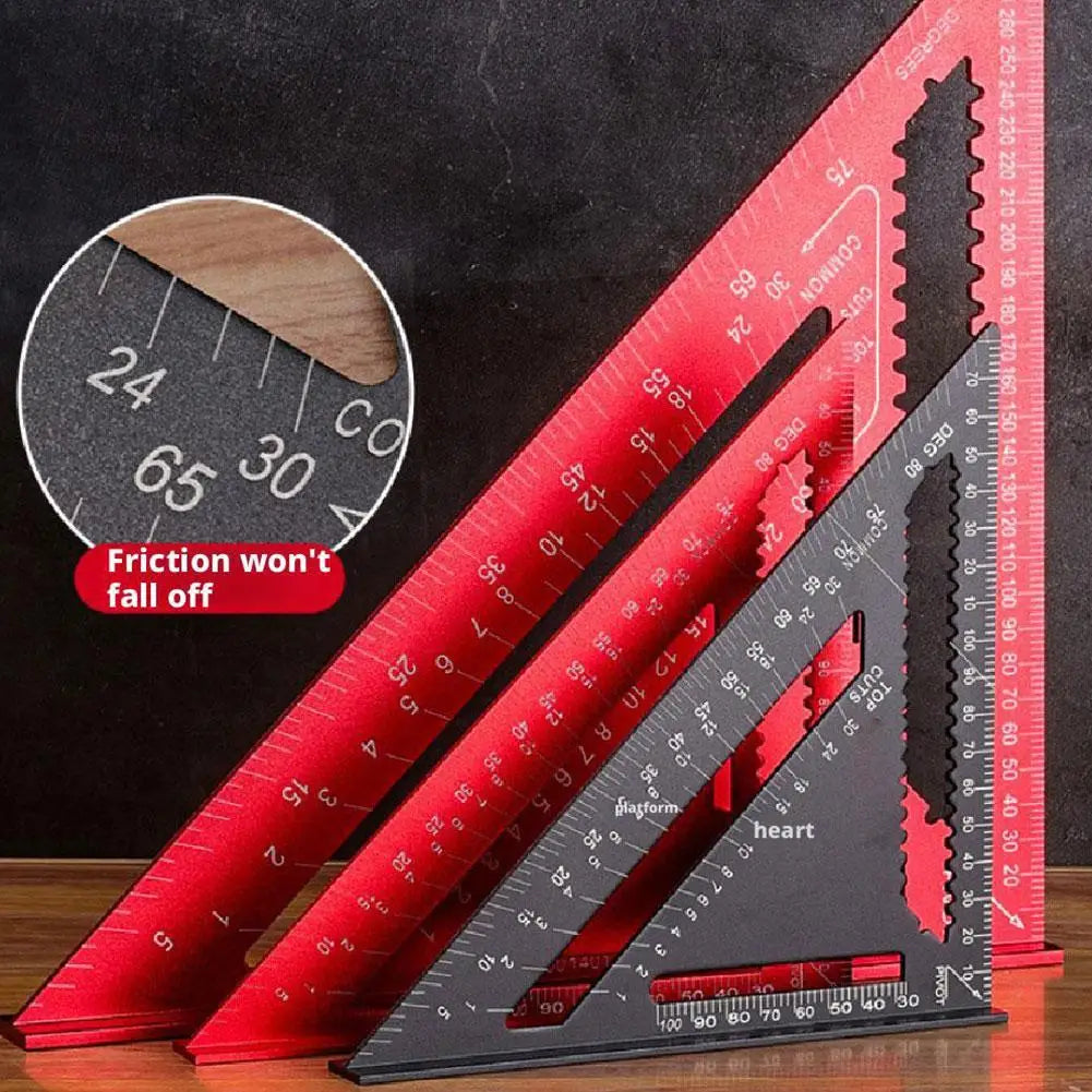 Aluminum Alloy Woodworking Triangle Ruler | Dual-Scale Square Woodworking Square QXL