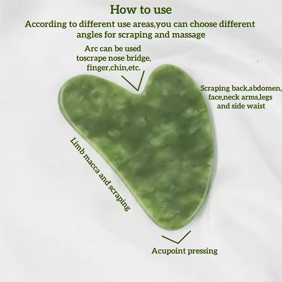 2-in-1 Facial Contour Brush & Jade Gua Sha Massager Tool Gua Sha Face Tool QXL