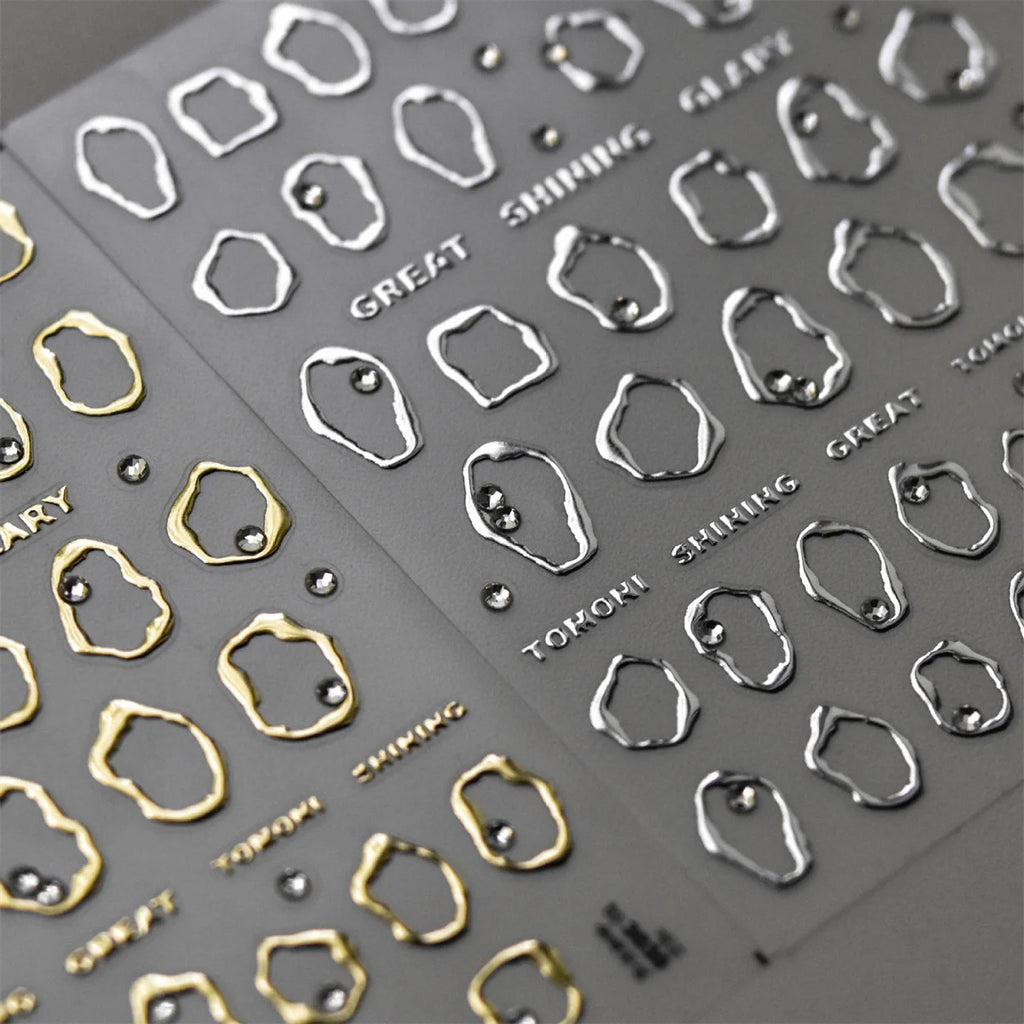 5D Rhinestone Nail Stickers | Gold Silver Crystal Decals Nail Art Stickers QXL