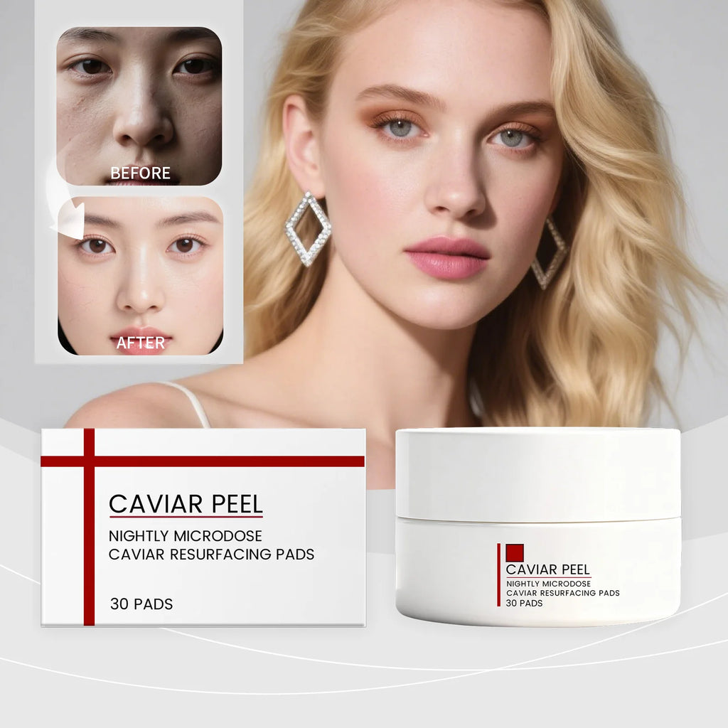 Caviar Resurfacing Cotton Pads Night Facial Care 30 pcs Facial Resurfacing Pads QXL