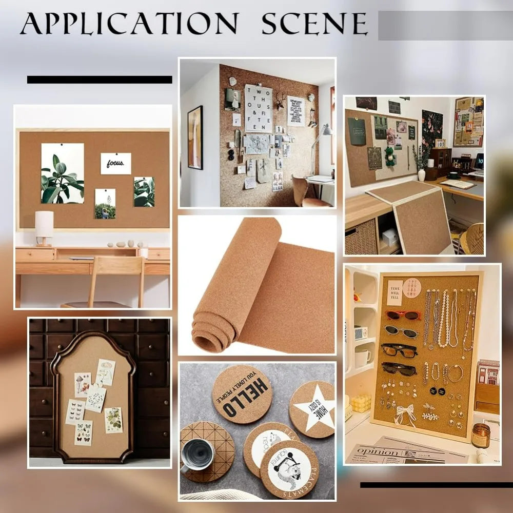 Natural Cork Roll 47.2x11.8 In | Bulletin Board & DIY Sheet Cork Board Roll QXL