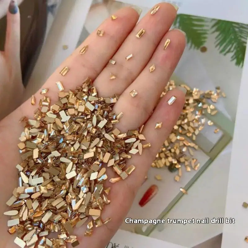 12-Grid Nail Rhinestones | Flat-Bottom Diamond Gems 50pc Set Nail Art Rhinestones QXL