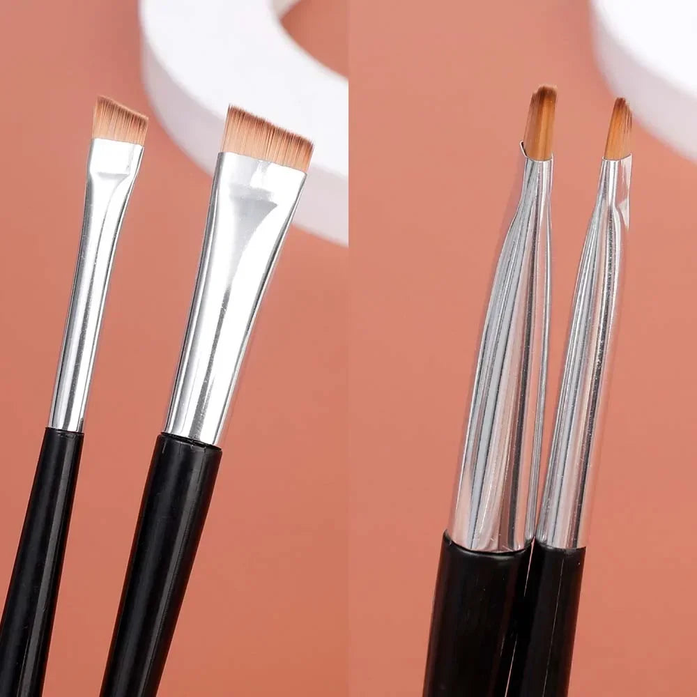 Dual-Ended Eyeliner & Eyebrow Brush | Portable Makeup Tool Eye Makeup Brush QXL