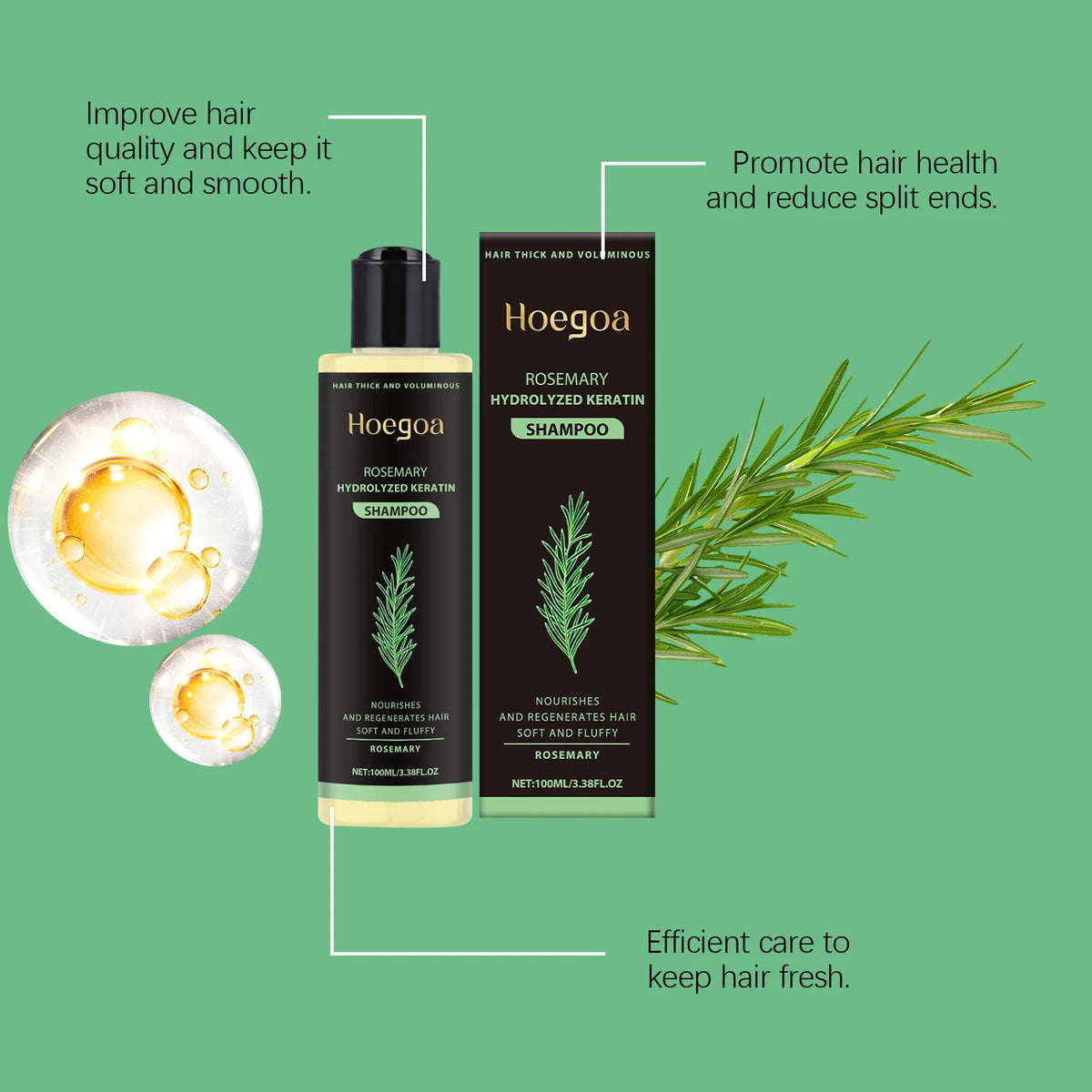 HOEGOA Rosemary Mint Shampoo – Volumizing & Thickening Volumizing Shampoo QXL
