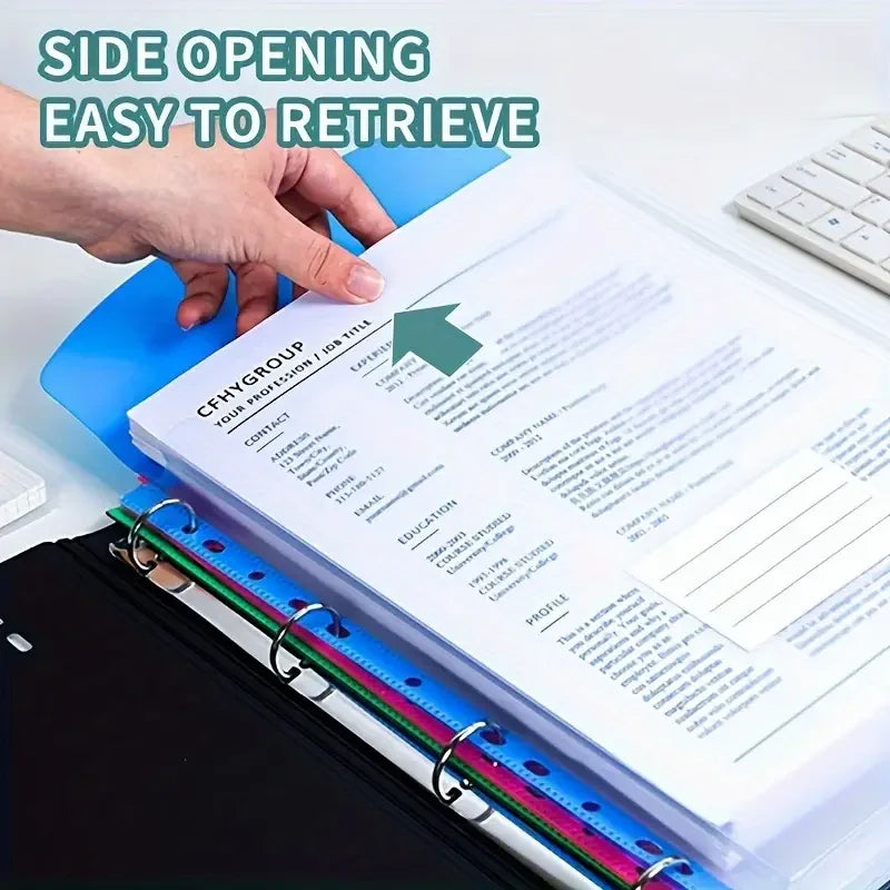 5-Pack A4 File Folders | 11-Ring Binder PP Organizer Set File Folder Set QXL