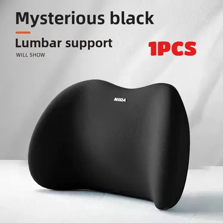 Memory Foam Car Headrest & Lumbar Support Cushion Set Car Seat Cushion Set QXL Waist-A