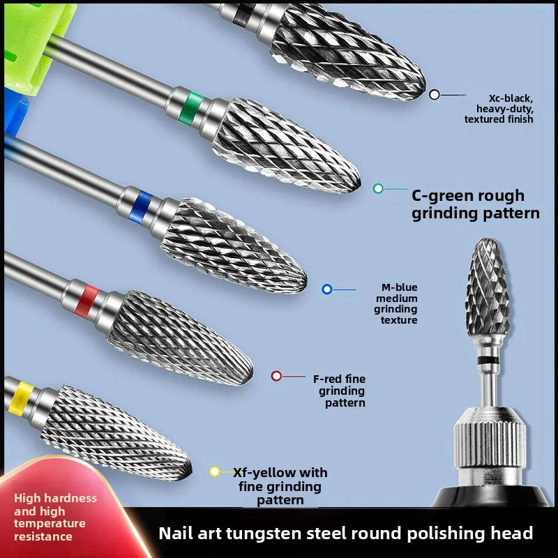 FUMOSIK 2-Pack Tungsten Carbide Nail Drill Bits – Cuticle Remover Nail Drill Bits QXL