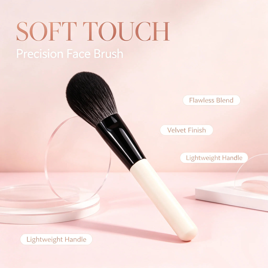 KOSSHOW Powder Brush | Loose Powder, Blush & Bronzer Powder Makeup Brush QXL WHITE