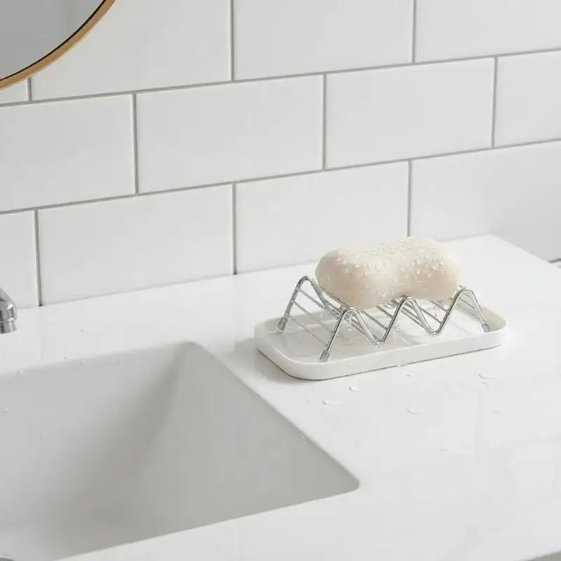 Stainless Steel Soap Rack & Drainage Tray | Bathroom Organizer Soap Rack & Tray QXL