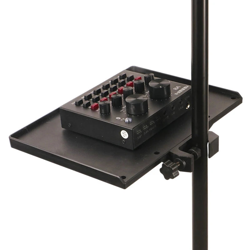 Mic Stand Soundcard Tray Clip Holder for Tripod Bracket Mic Stand Accessory QXL