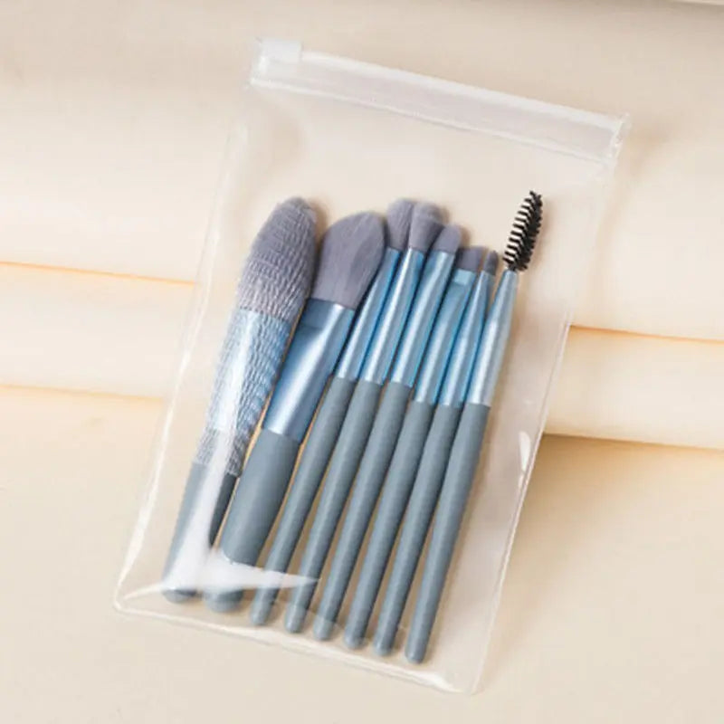 8-Piece Macaron Makeup Brush Set | Blush, Foundation & Eye Makeup Brush Set QXL