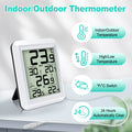 Digital Indoor/Outdoor Thermometer with Wired Probe & Min/Max Digital Thermometer QXL WHITE China Mainland