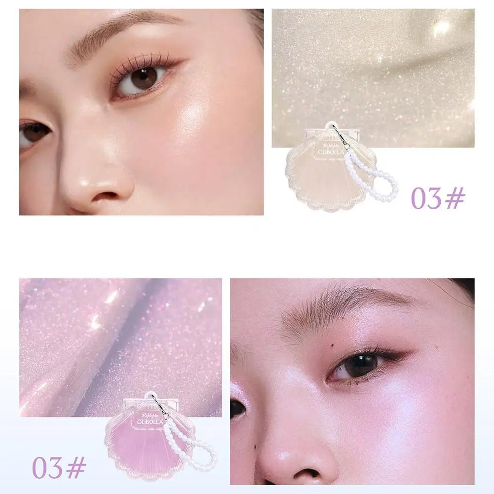 Seashell Cream Highlighter | Pearlescent Shimmer Face & Body Cream Highlighter QXL