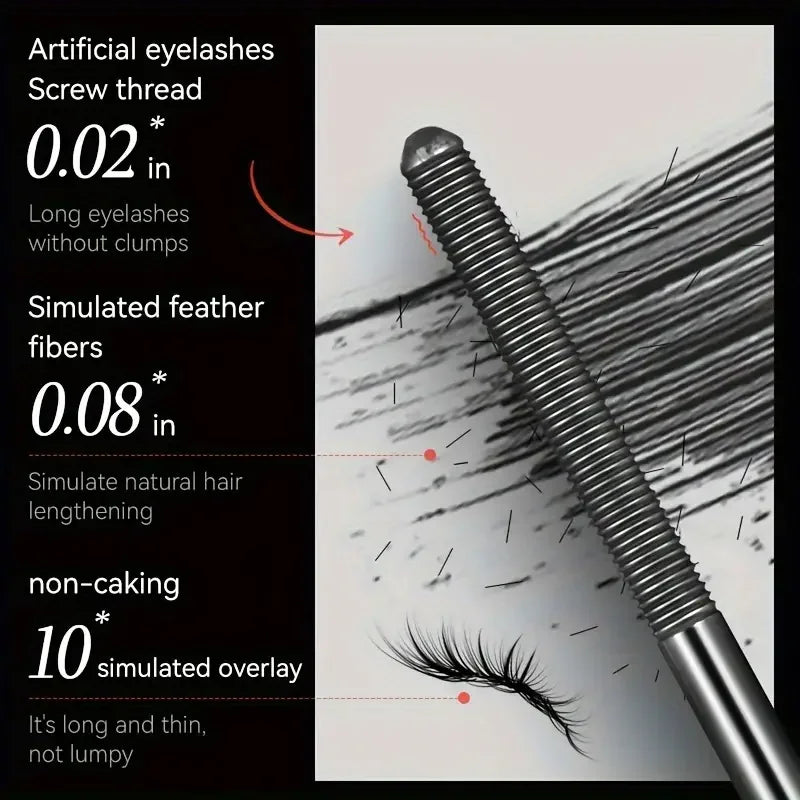VERONNI Waterproof Silk Fiber Mascara | Curling Spiral Brush Silk Fiber Mascara QXL