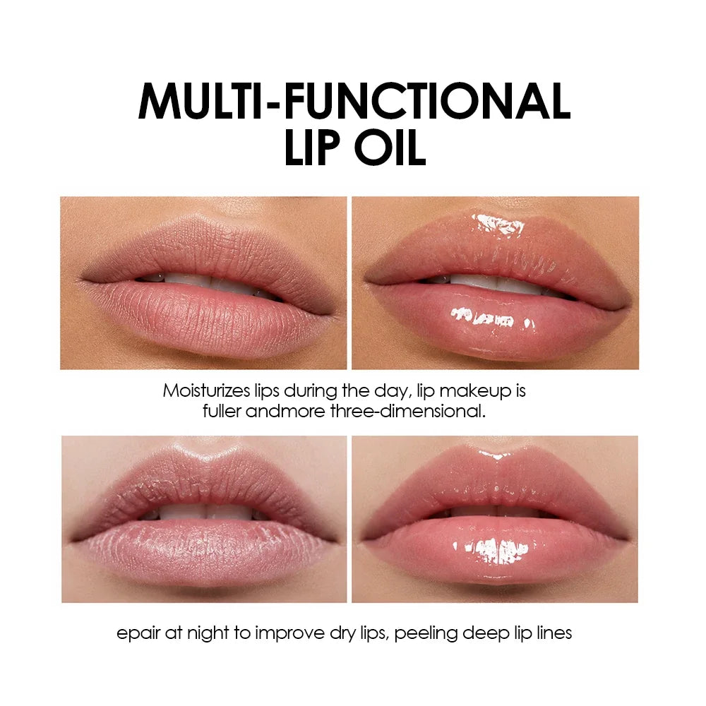 Julystar Gold Leaf Clear Lip Oil | Non-Sticky Glossy Lip Gloss Lip Oil Gloss QXL