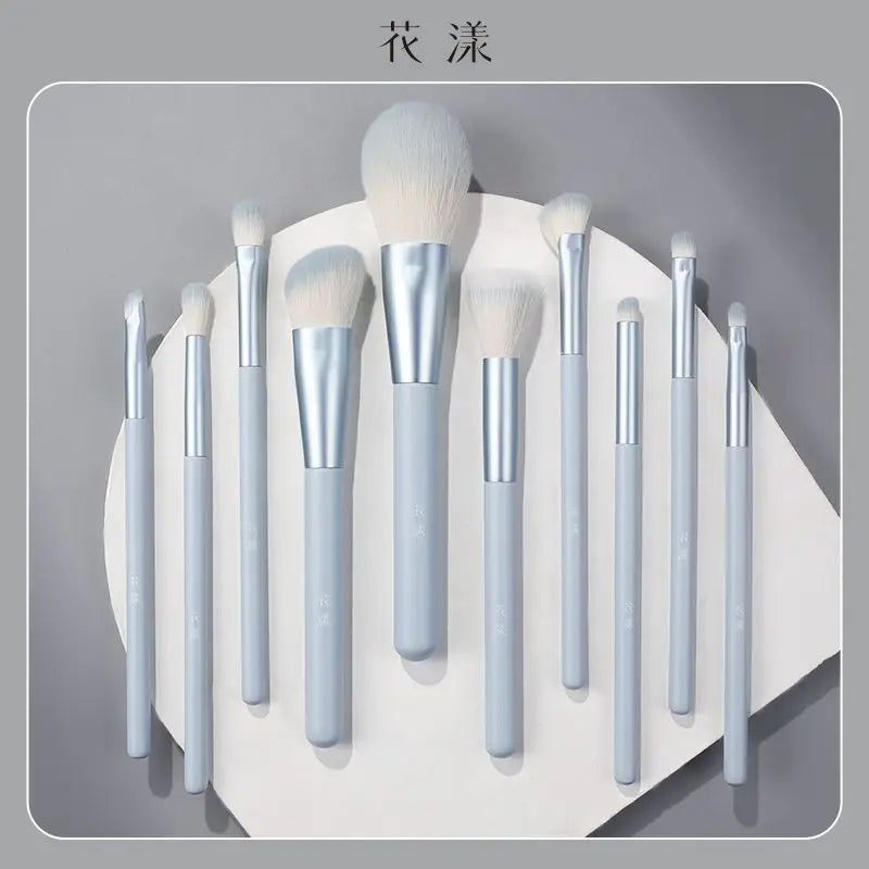 10-Pc Flower Makeup Brush Set | Soft Wool Fiber Bristles Makeup Brush Set QXL