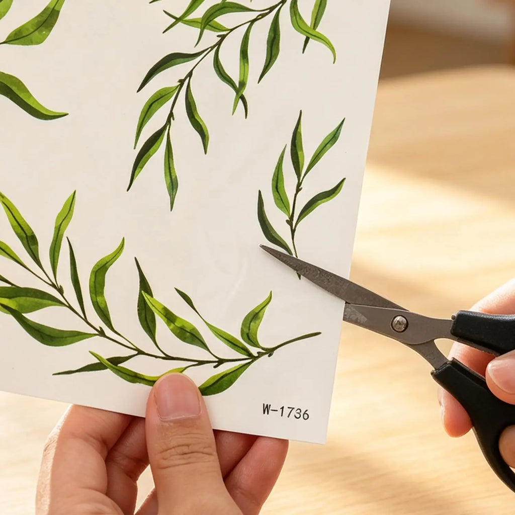 Green Vine & Leaf Waterproof Temporary Tattoo Stickers Temporary Tattoo Sticker QXL