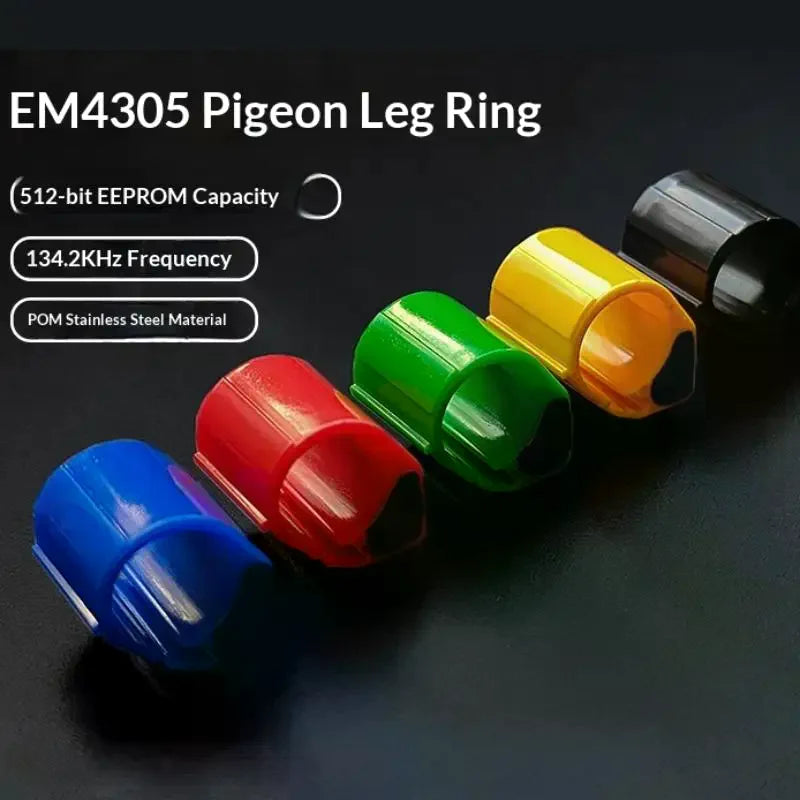 5-Pack RFID Pigeon Foot Ring Tags 134.2KHz EM4305 Waterproof RFID Animal Tag QXL