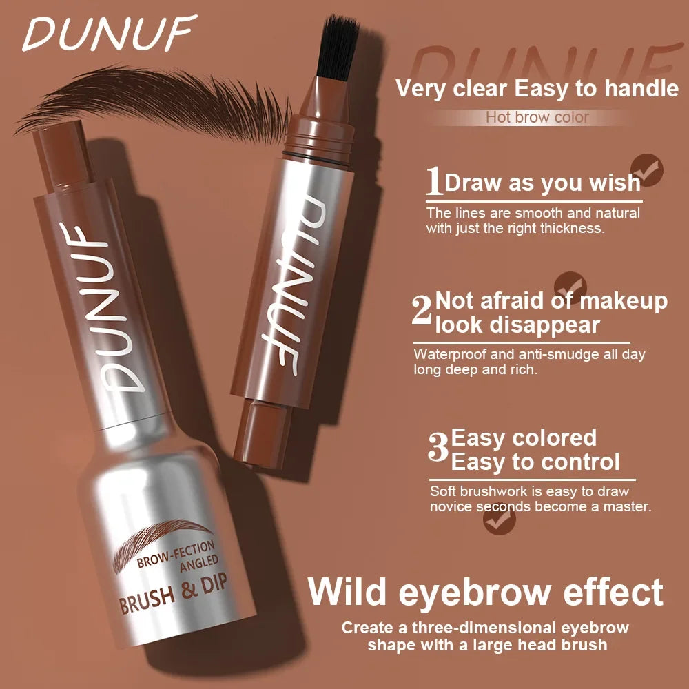 DUNUF 2-Color Waterproof Eyebrow Pencil | Wild Brow Styling Eyebrow Pencil QXL