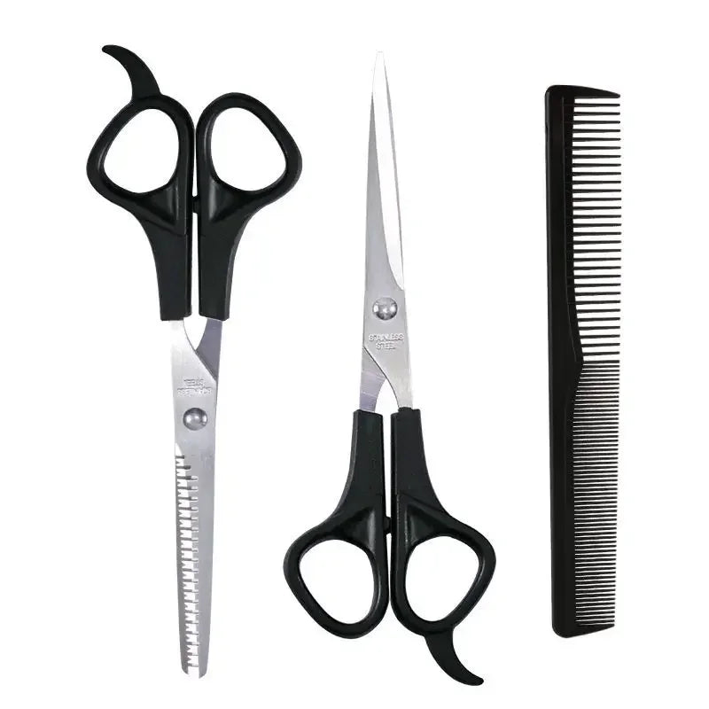 3-Piece 7" Hair Scissors Set – Cutting, Thinning & Styling Hair Scissor Set QXL Black 3pcs