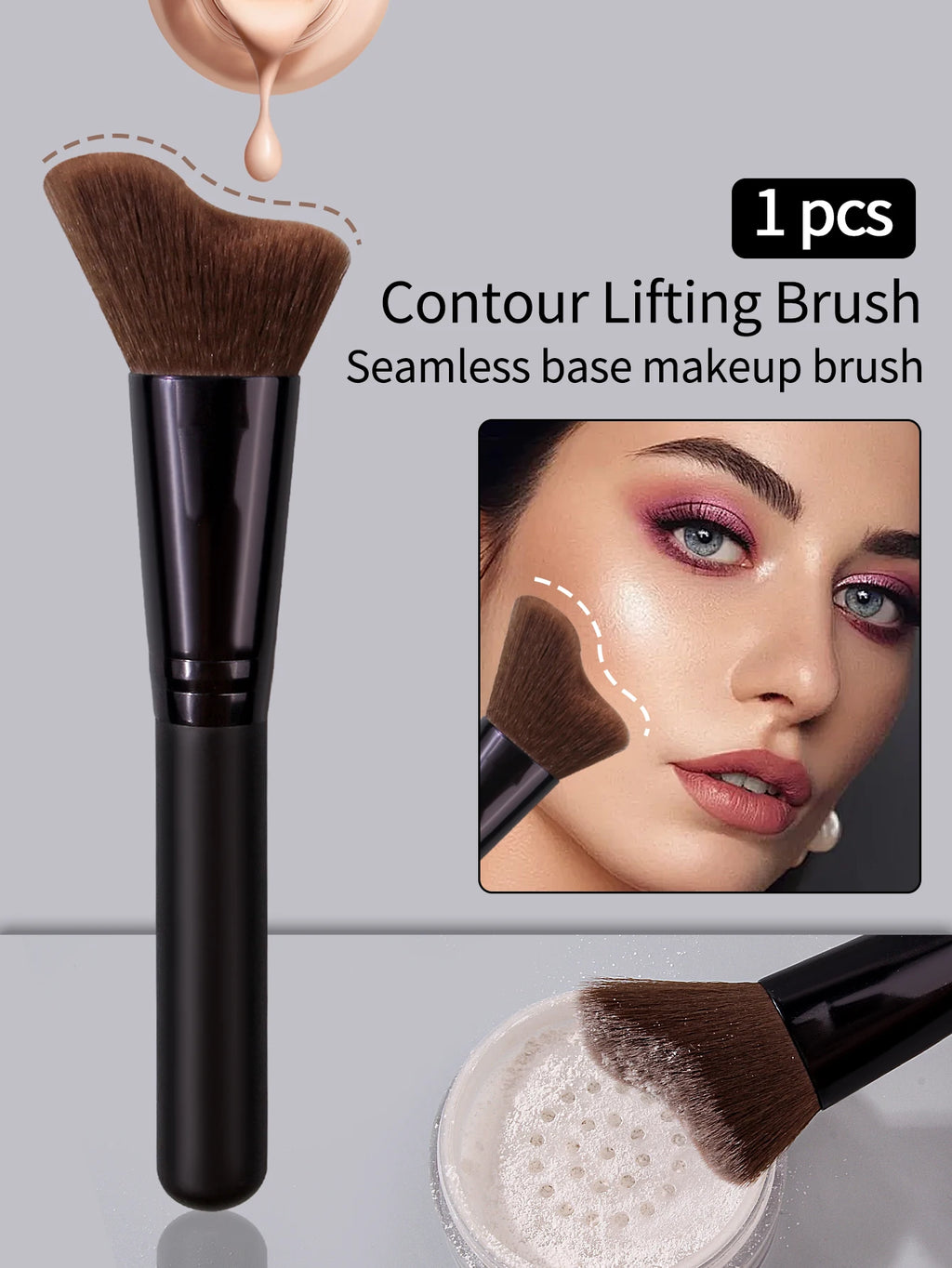 KOSSHOW Sloped Foundation Brush | Liquid, BB Cream & Concealer Foundation Brush QXL