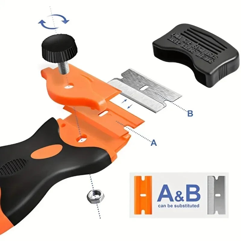 Razor Blade Scraper | Glass, Vinyl Film & Adhesive Remover Blade Scraper Tool QXL