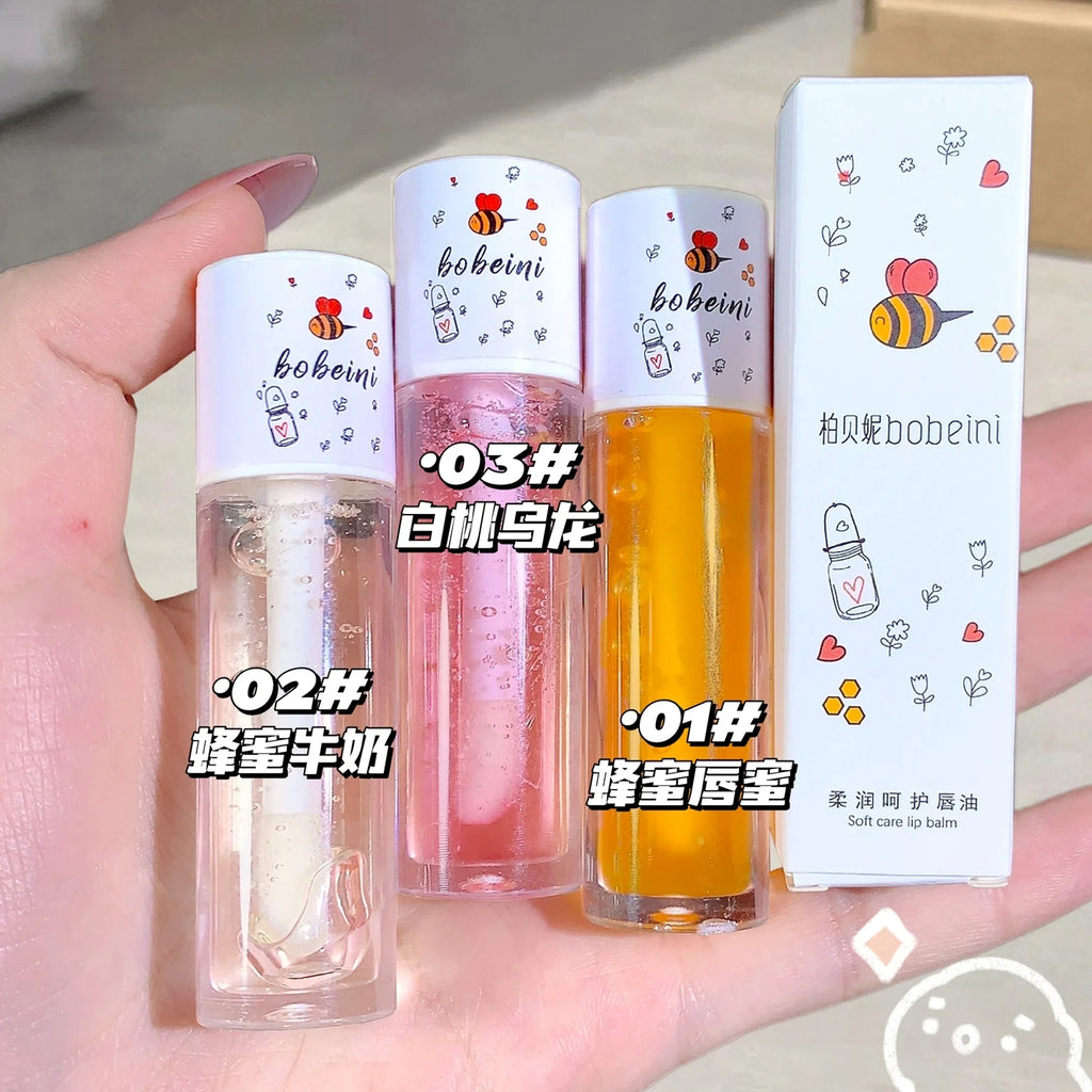 Peach Honey Lip Oil | Plumping Moisturizing Gloss & Balm Lip Oil Gloss QXL