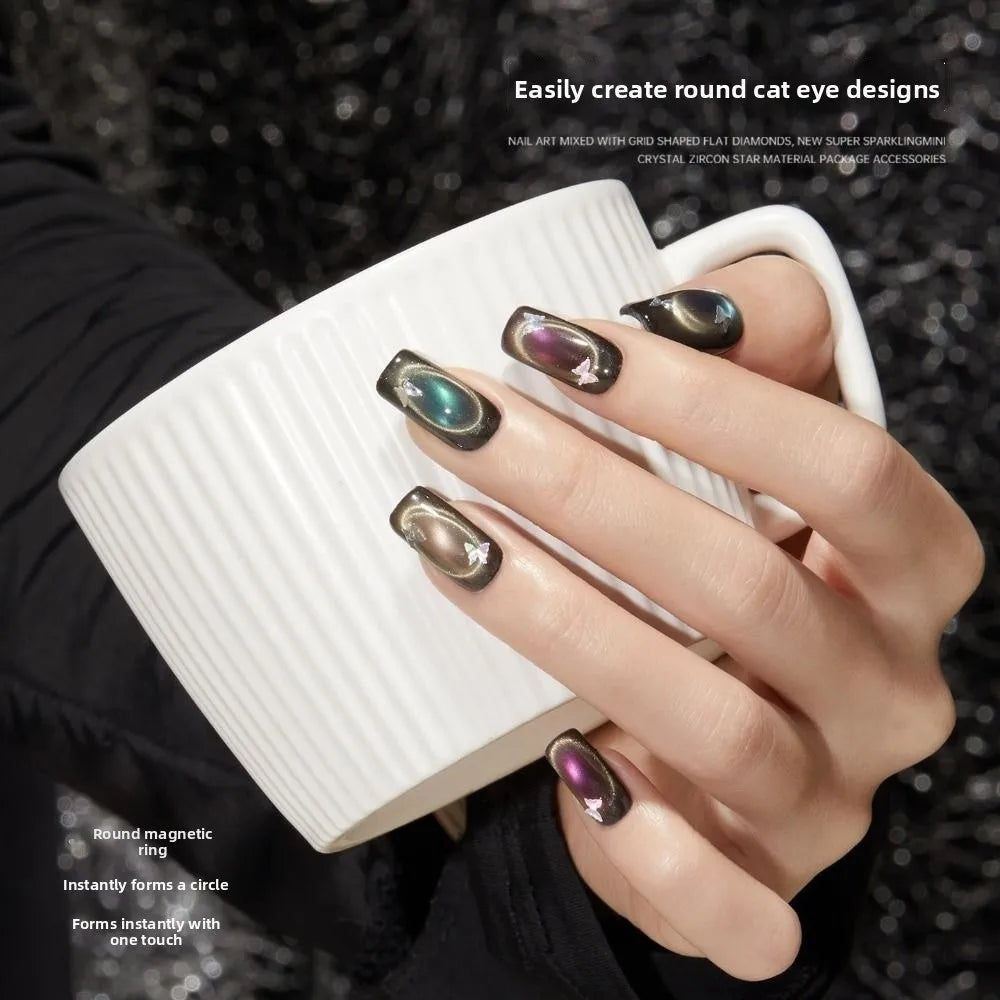 Hollow Cat Eye Nail Magnet Ring | DIY Manicure Tool Nail Art Magnet QXL