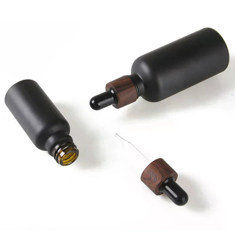 Frosted Black Glass Dropper Bottle | Essential Oil & Serum Glass Dropper Bottle QXL