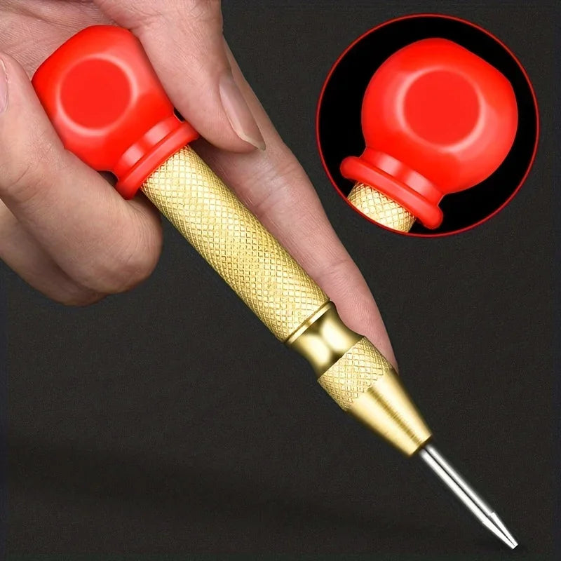 Automatic Spring Center Punch – Adjustable Tension Red Grip Center Punch Tool QXL