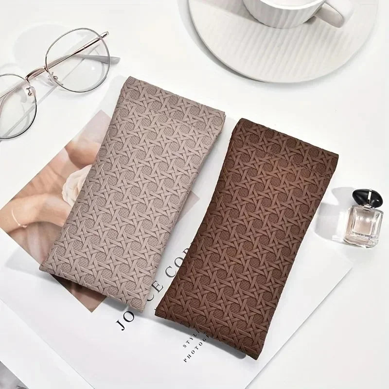 Soft PU Leather Squeeze-Top Sunglass Case Pouch | 9×18cm Eyeglass Case Pouch QXL
