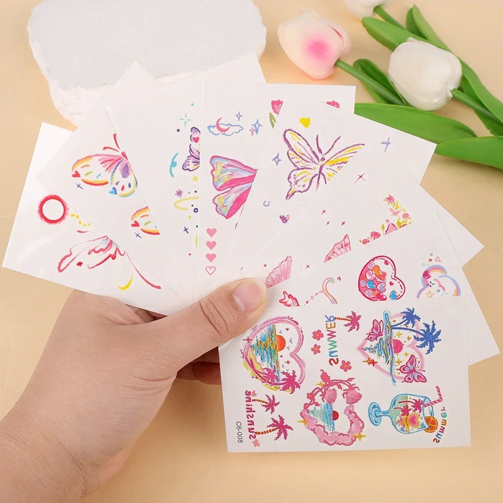 Pink Butterfly Temporary Tattoo Stickers | Waterproof Body Art Temporary Tattoo Stickers QXL