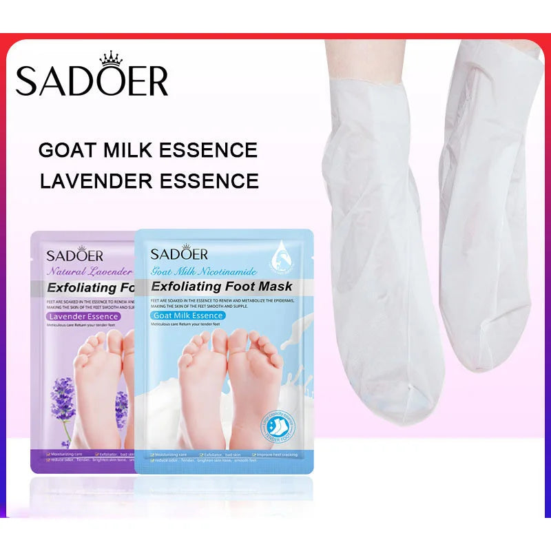 SADOER Exfoliating Foot Mask – Goat Milk & Lavender 35g Exfoliating Foot Mask QXL