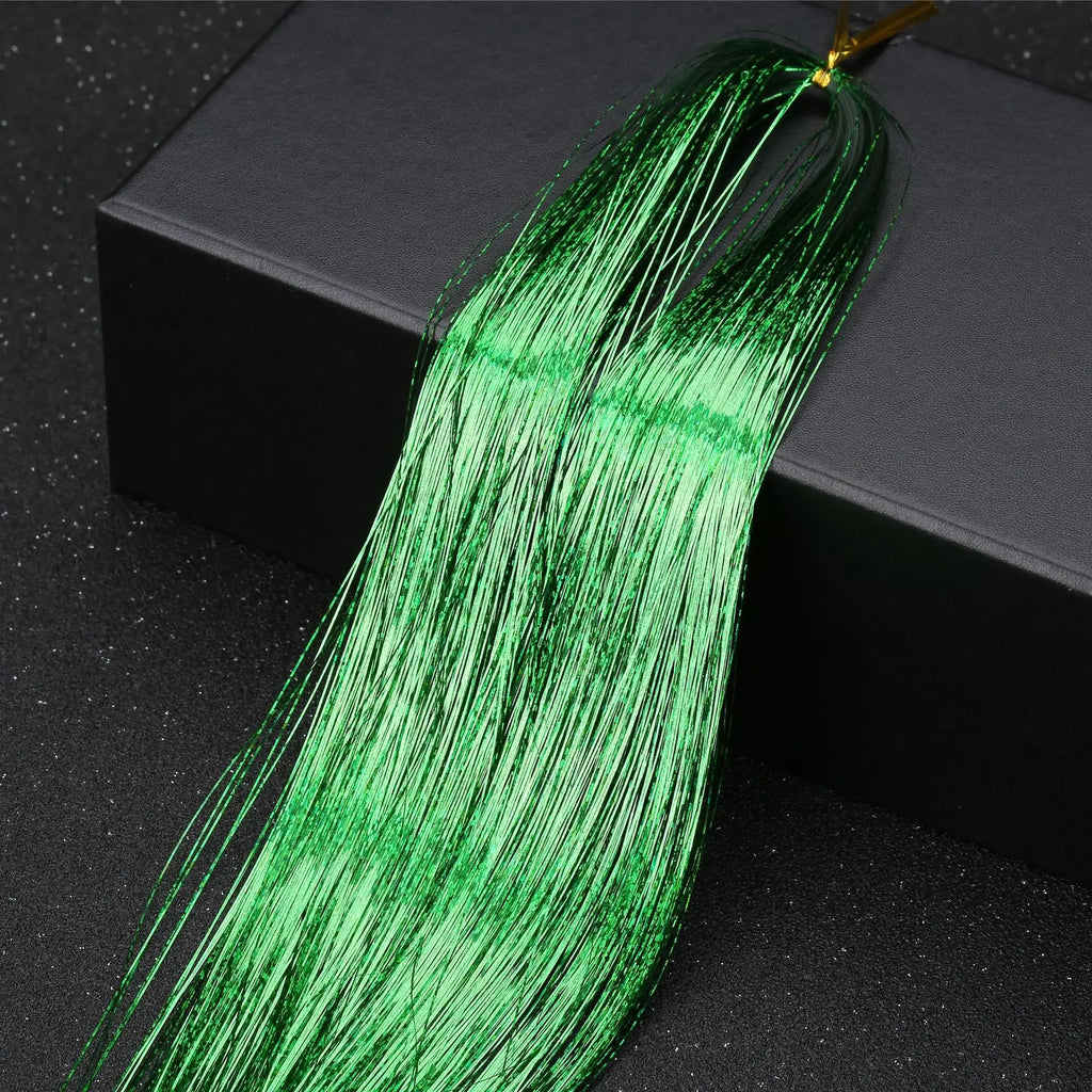 Holographic Hair Tinsel Extensions 120 Strands | Glitter Sparkle Hair Tinsel Extensions QXL No.5 93cm