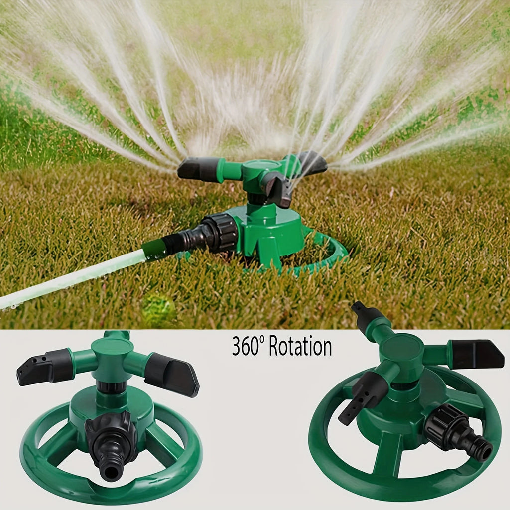 360° Rotating 3-Arm Disc Lawn Sprinkler | Large Area Garden Garden Sprinkler QXL