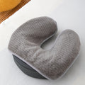 Coral Fleece U-Shaped Facial Pillow Cover | SPA Massage Facial Pillow Cover QXL Gray