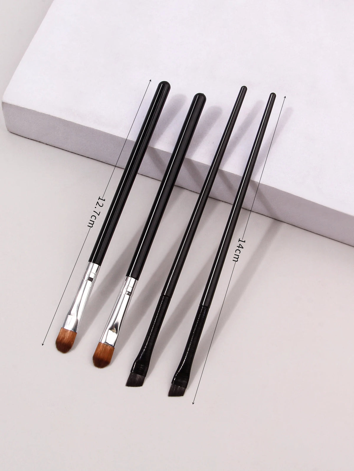 KOSSHOW 4-Pc Long Handle Eye Detail Brush Set | Nylon Bristles Eye Makeup Brush Set QXL