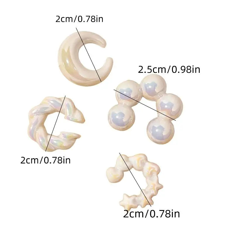 4-Pack Colorful Clip-On Ear Cuffs | No-Pierce Earring Set Clip-On Ear Cuffs QXL