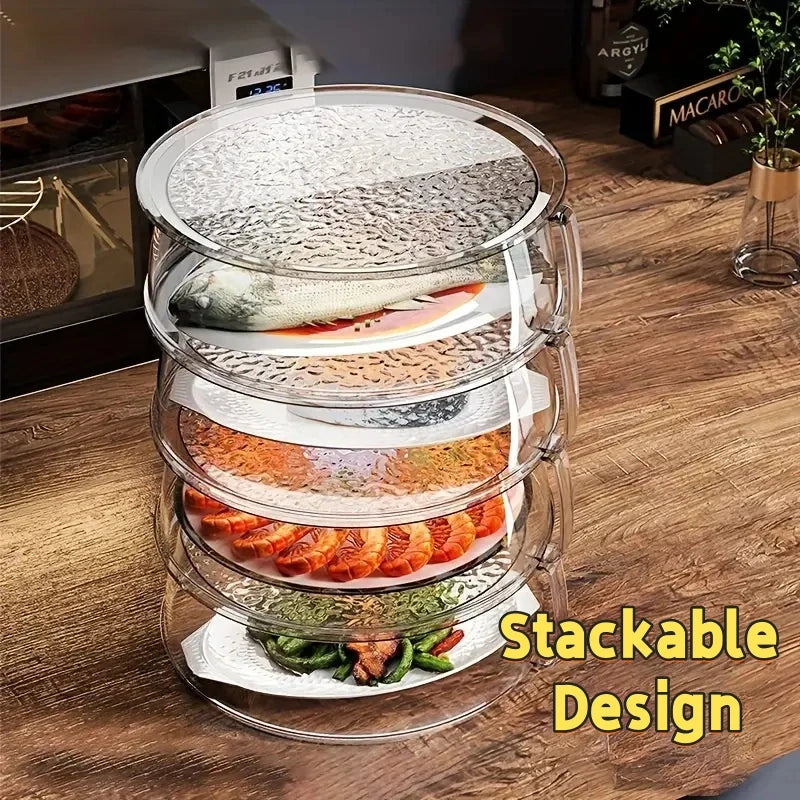 Foldable Microwave Splatter Cover | Insect-Proof Stackable Lid Microwave Splatter Cover QXL