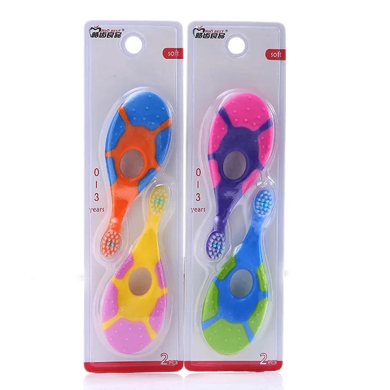 2-Pack BPA-Free Soft Bristle Toddler Toothbrush | Kids Set Kids Toothbrush Set QXL