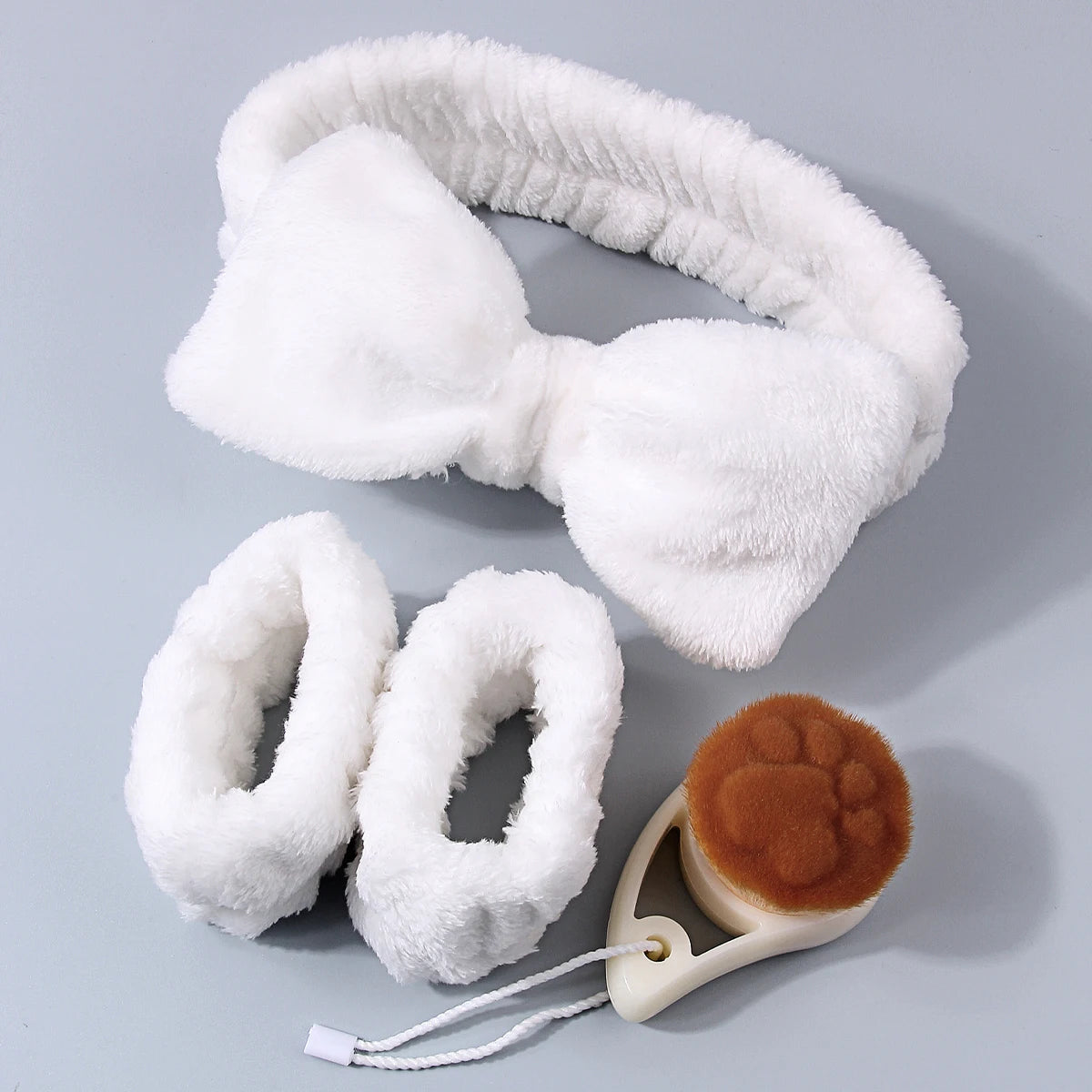 4-Pc Facial Cleansing Kit | Bow Headband, Wristbands & Brush Facial Cleansing Kit QXL