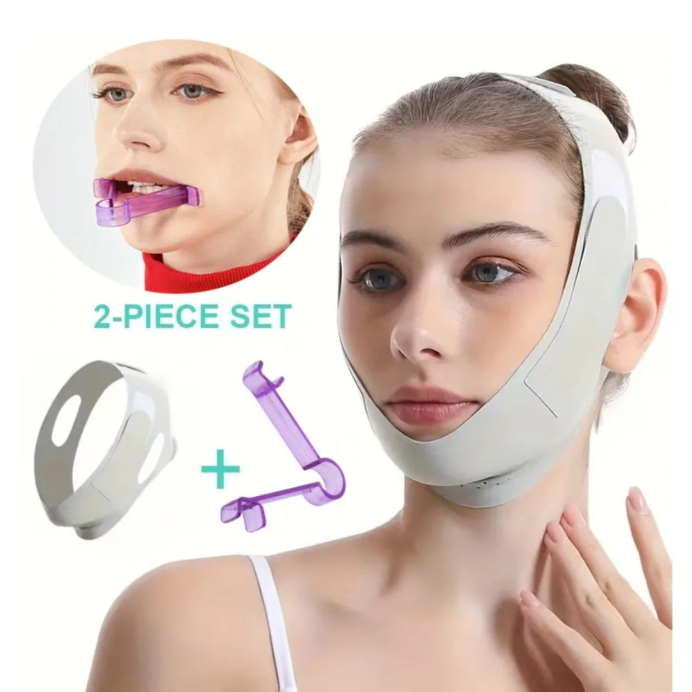 2-Pack V-Line Face Lifting Straps | Jaw & Chin Contouring Face Lifting Strap QXL