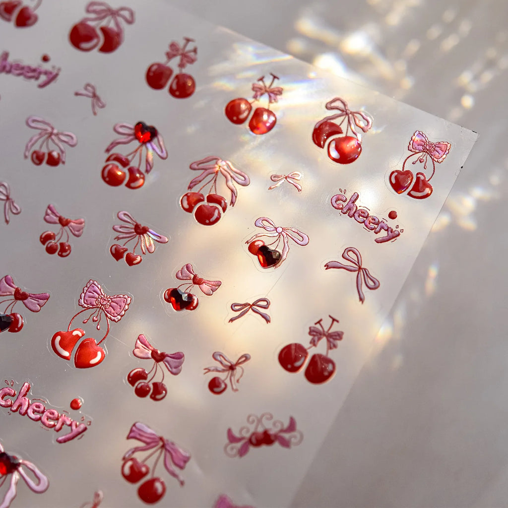 5D Nail Art Stickers – Watermelon & Bowknot Jelly Decals Nail Art Stickers QXL TA382JZ