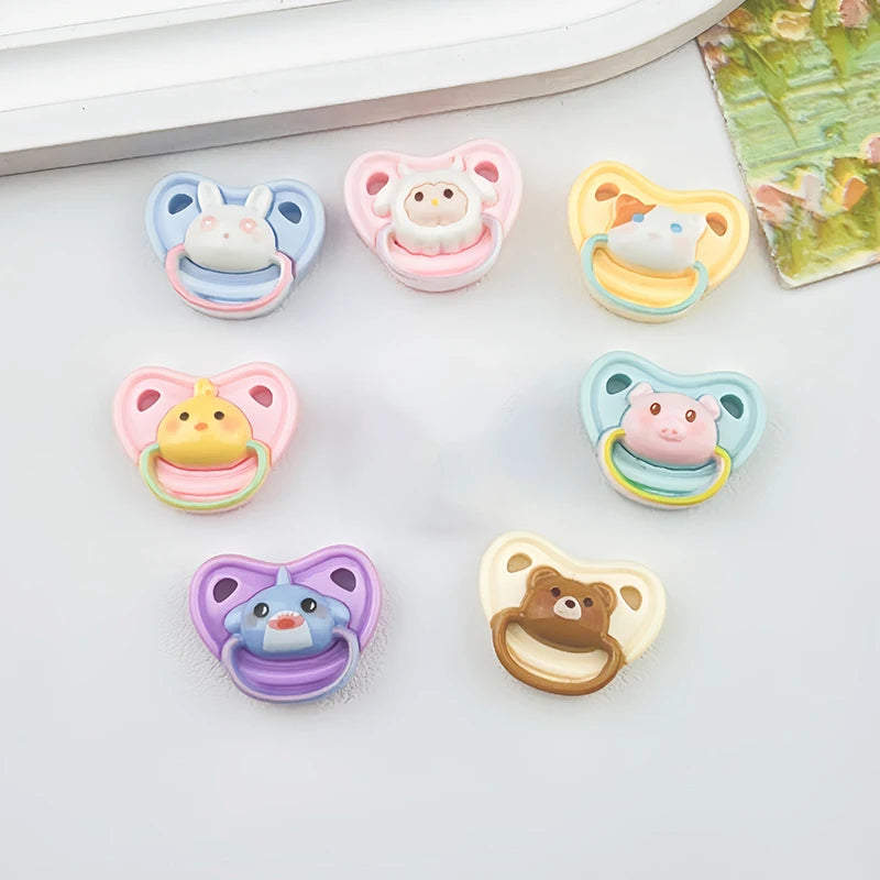 10-Pack Mini Resin Doll Pacifiers for OB11, BJD & Dollhouse Doll Accessories QXL 10pcs random
