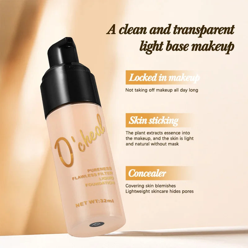 OCHEAL Dark Skin Liquid Foundation BB Cream | Full Coverage Liquid Foundation QXL
