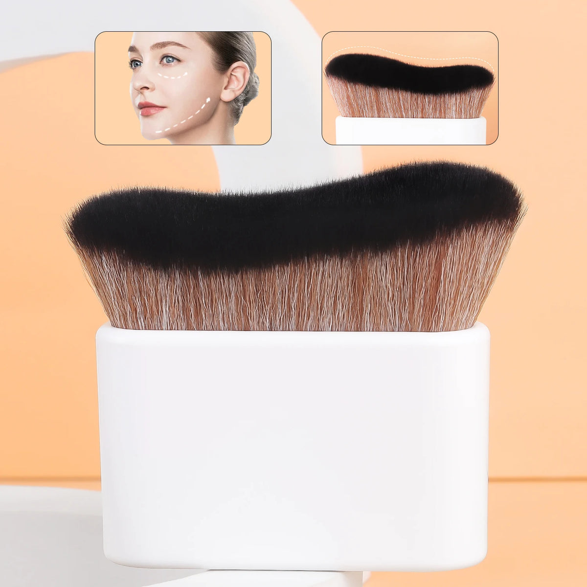 Ronshadow Wave Foundation Brush | Soft Nylon Cosmetic Brush Foundation Brush QXL